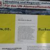 Burbach/Siegerland  Infosäule im Zentrum mit Hiroshima Collage - © privat